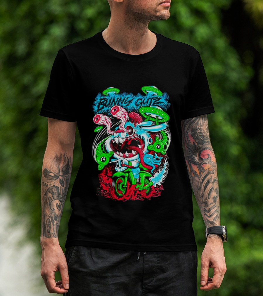 Bunny Gutz Ride Or Die Alien Motocross Adventure T-Shirt
