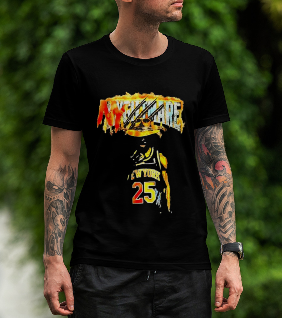 Jalen Brunson New York 25 Ny Nightmare Freddy Krueger T-Shirt
