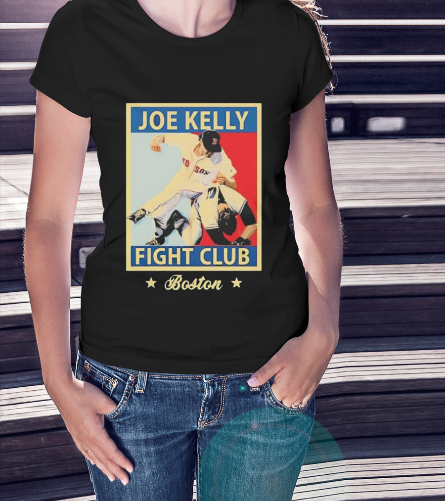 Joe Kelly Fight Club Boston Red Sox Baseball Action T-Shirt
