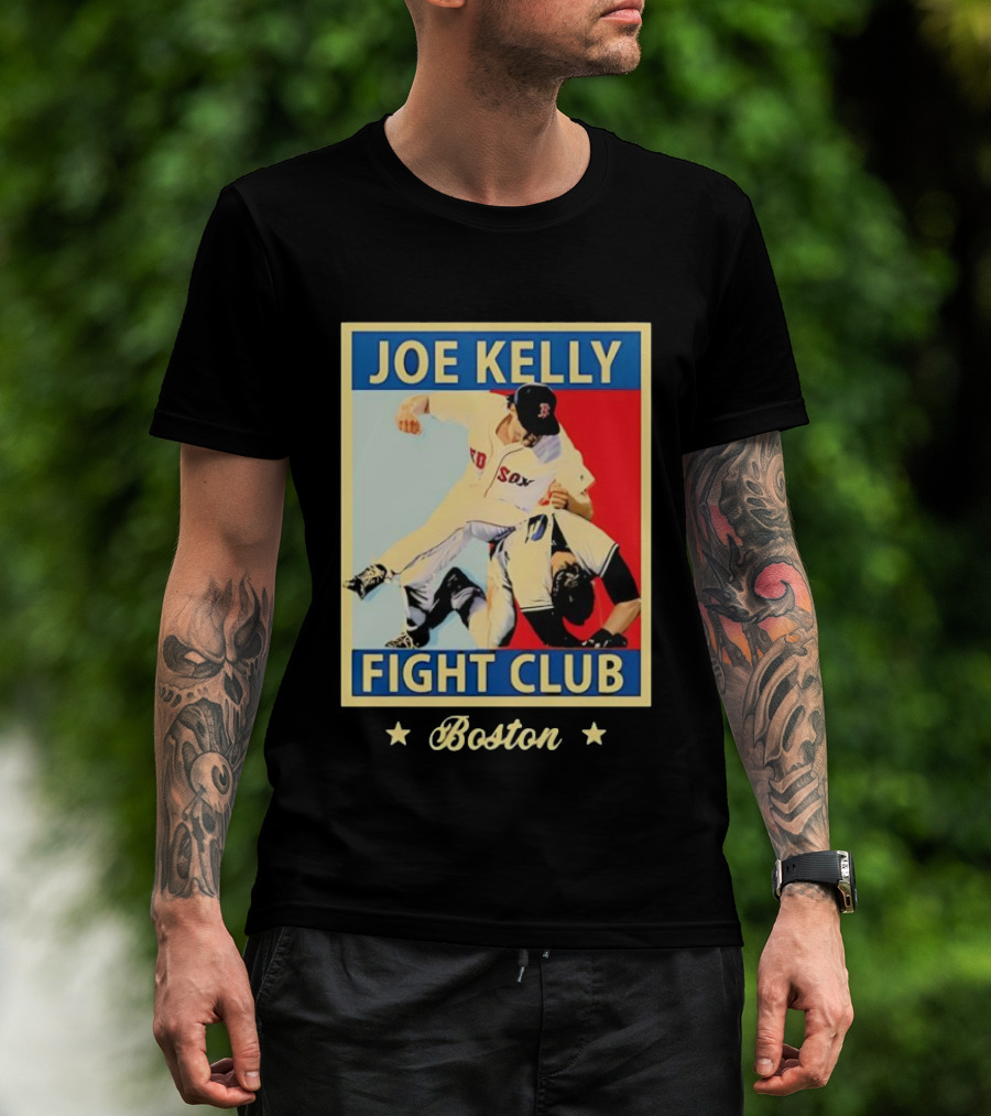 Joe Kelly Fight Club Boston Red Sox Baseball Action T-Shirt