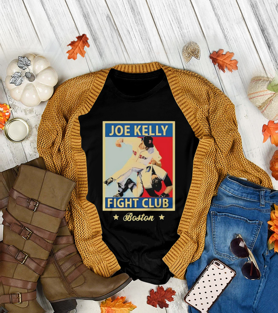 Joe Kelly Fight Club Boston Red Sox Baseball Action T-Shirt