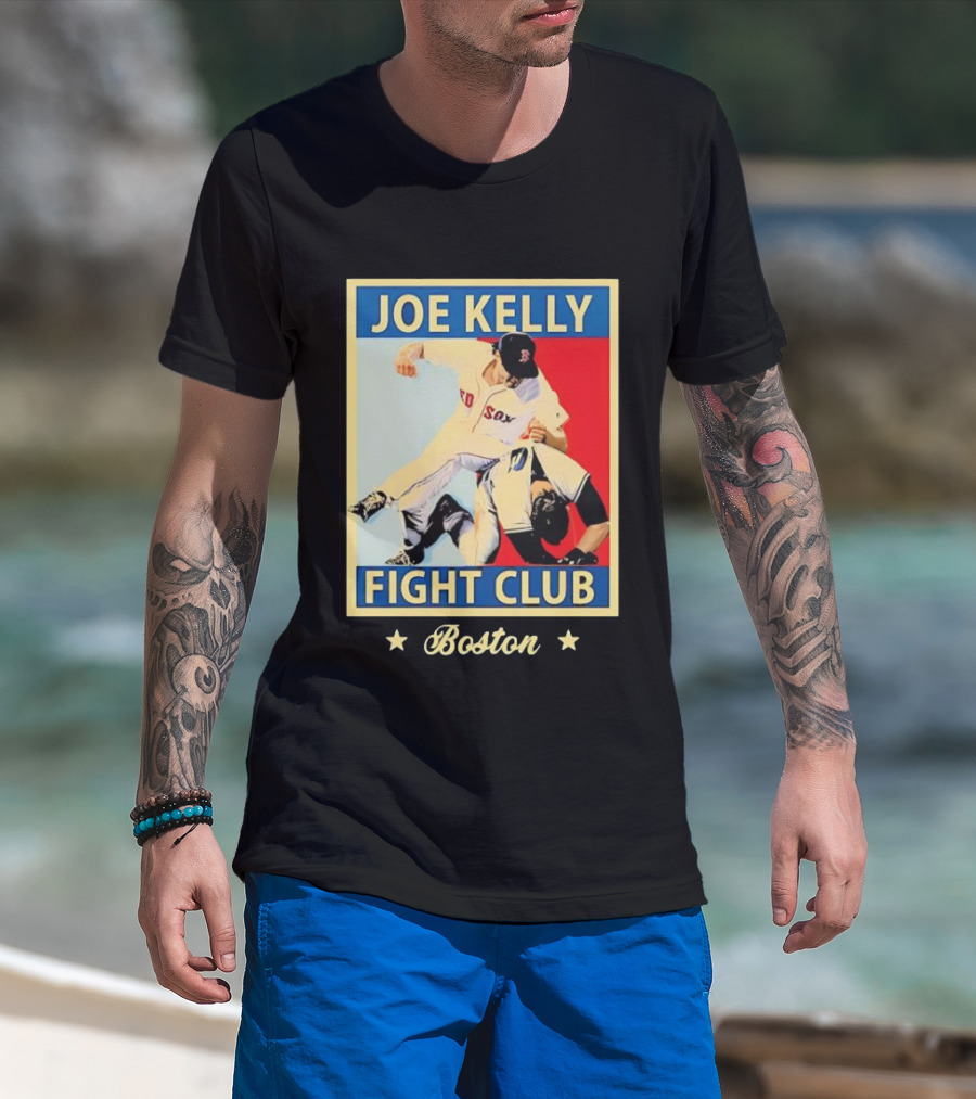 Joe Kelly Fight Club Boston Red Sox Baseball Action T-Shirt