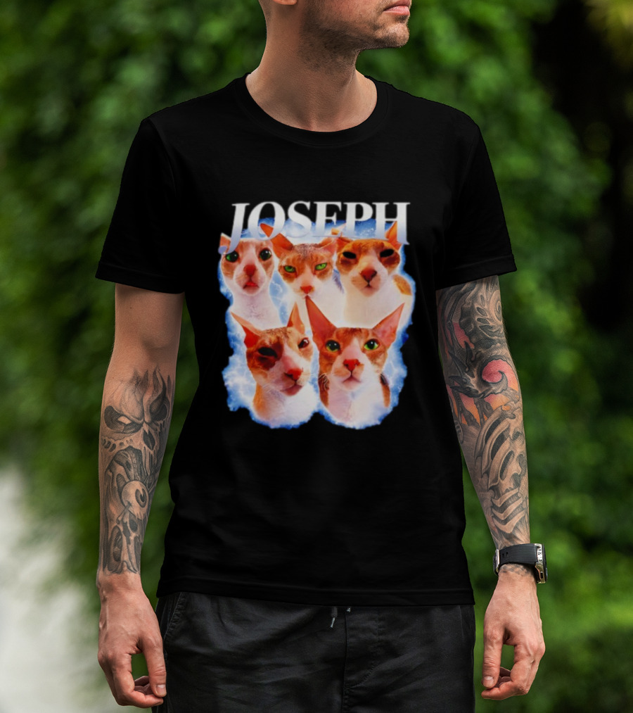 JOSEPH Five Cat Faces Blue Aura T-Shirt