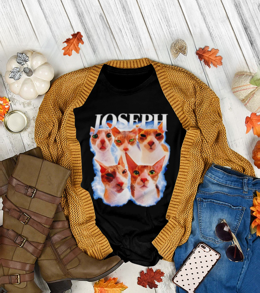 JOSEPH Five Cat Faces Blue Aura T-Shirt