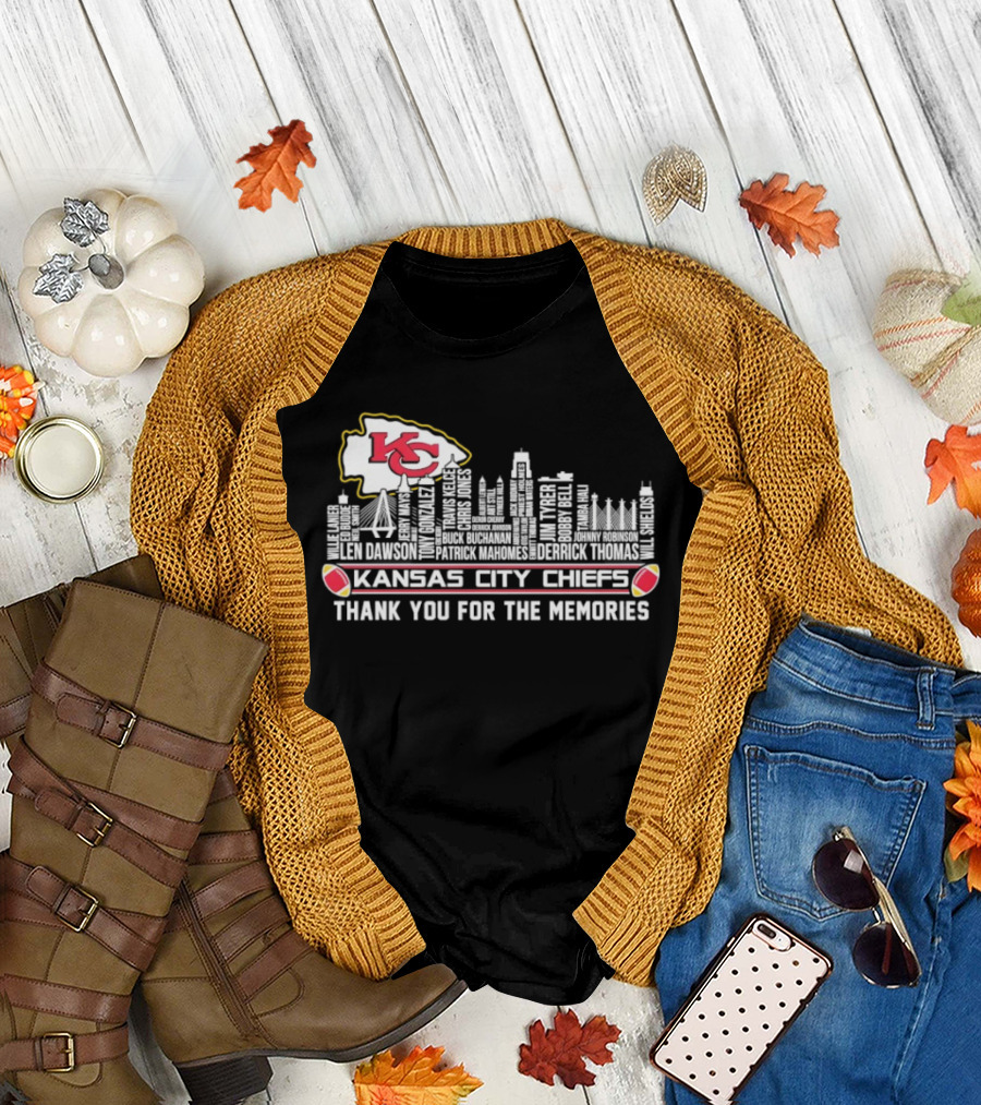 Kansas City Chiefs Thank You for the Memories City Skyline KC T-Shirt