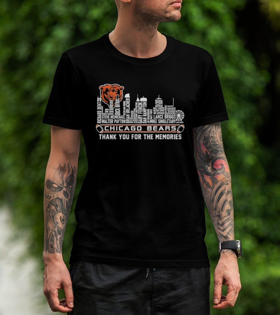 Chicago Bears Thank You For The Memories Skyline Bear T-Shirt