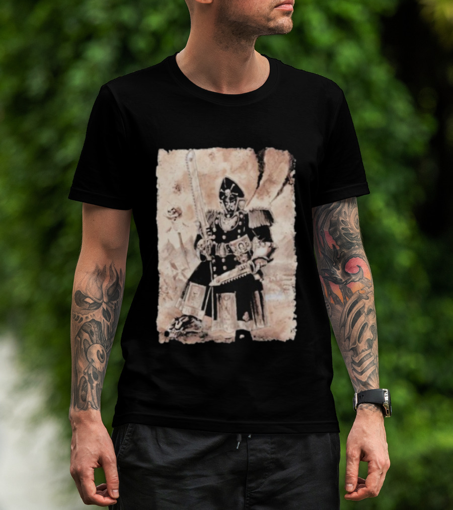 Grimdark Commissar Warhammer 40k Chainsword Artillery T-Shirt