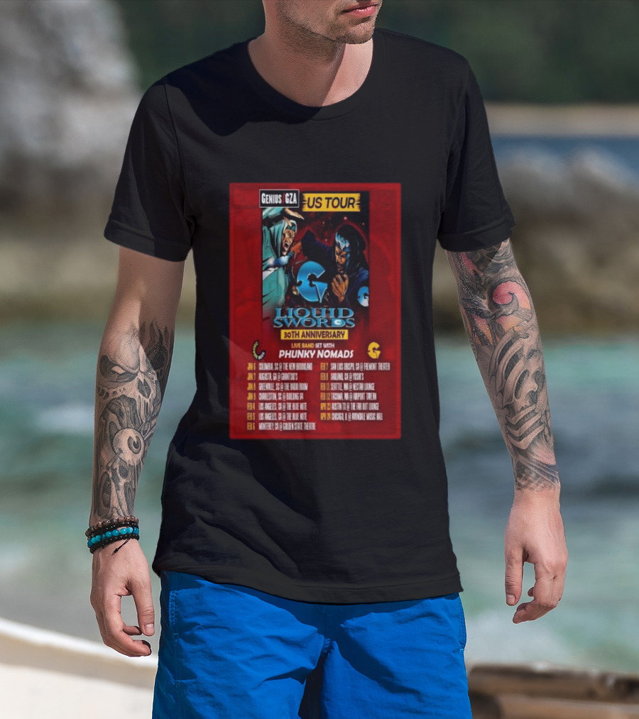 Genius GZA Liquid Swords 30th Anniversary US Tour 2026 With Phunky Nomads T-Shirt