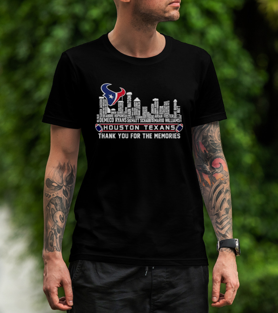 Houston Texans City Skyline Thank You For The Memories T-Shirt