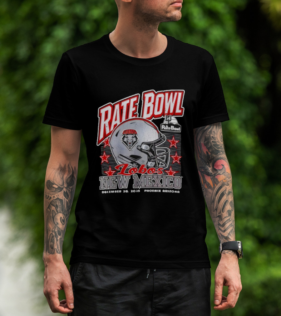 Rate Bowl 2025 New Mexico Lobos Vintage Helmet December 26 Phoenix Arizona T-Shirt