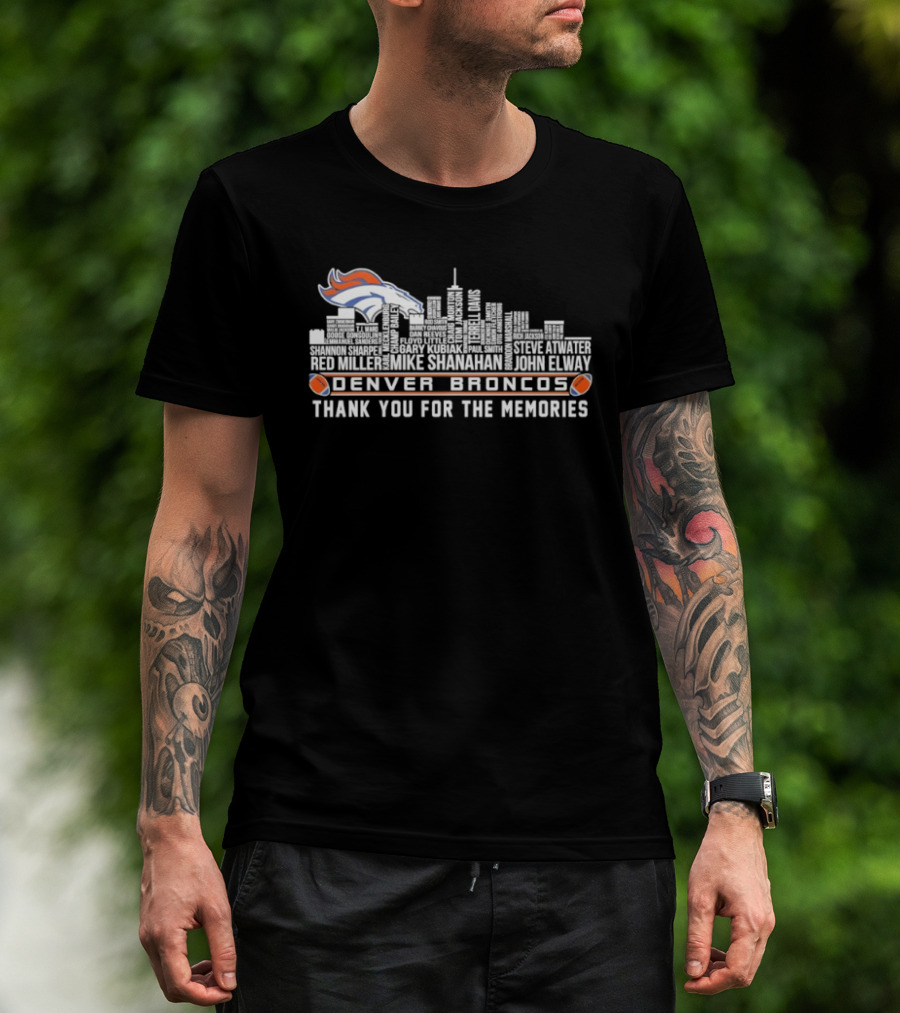 Denver Broncos City Skyline Thank You For The Memories T-Shirt