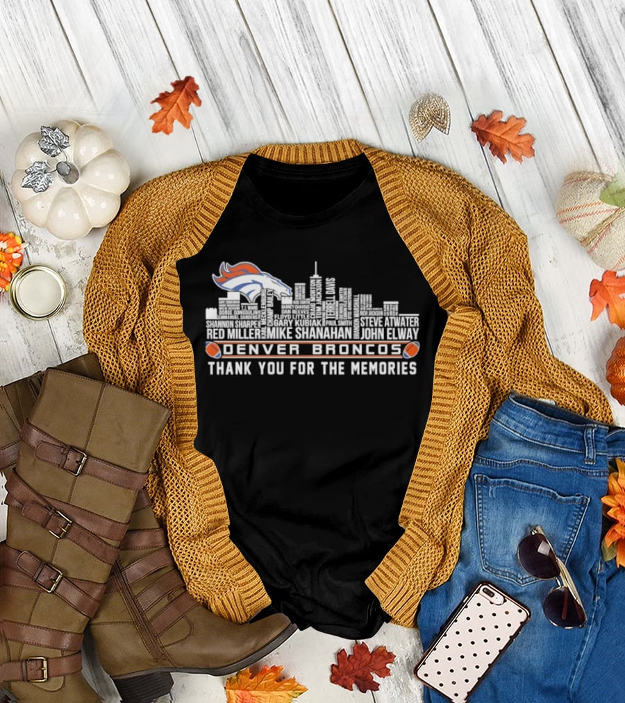 Denver Broncos City Skyline Thank You for the Memories T-Shirt