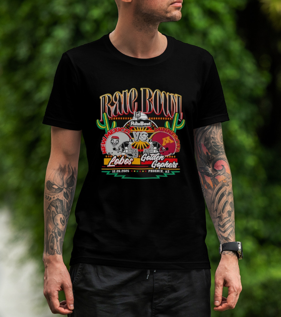 Rate Bowl 12.26.2025 New Mexico Lobos Vs Minnesota Golden Gophers Phoenix Arizona T-Shirt