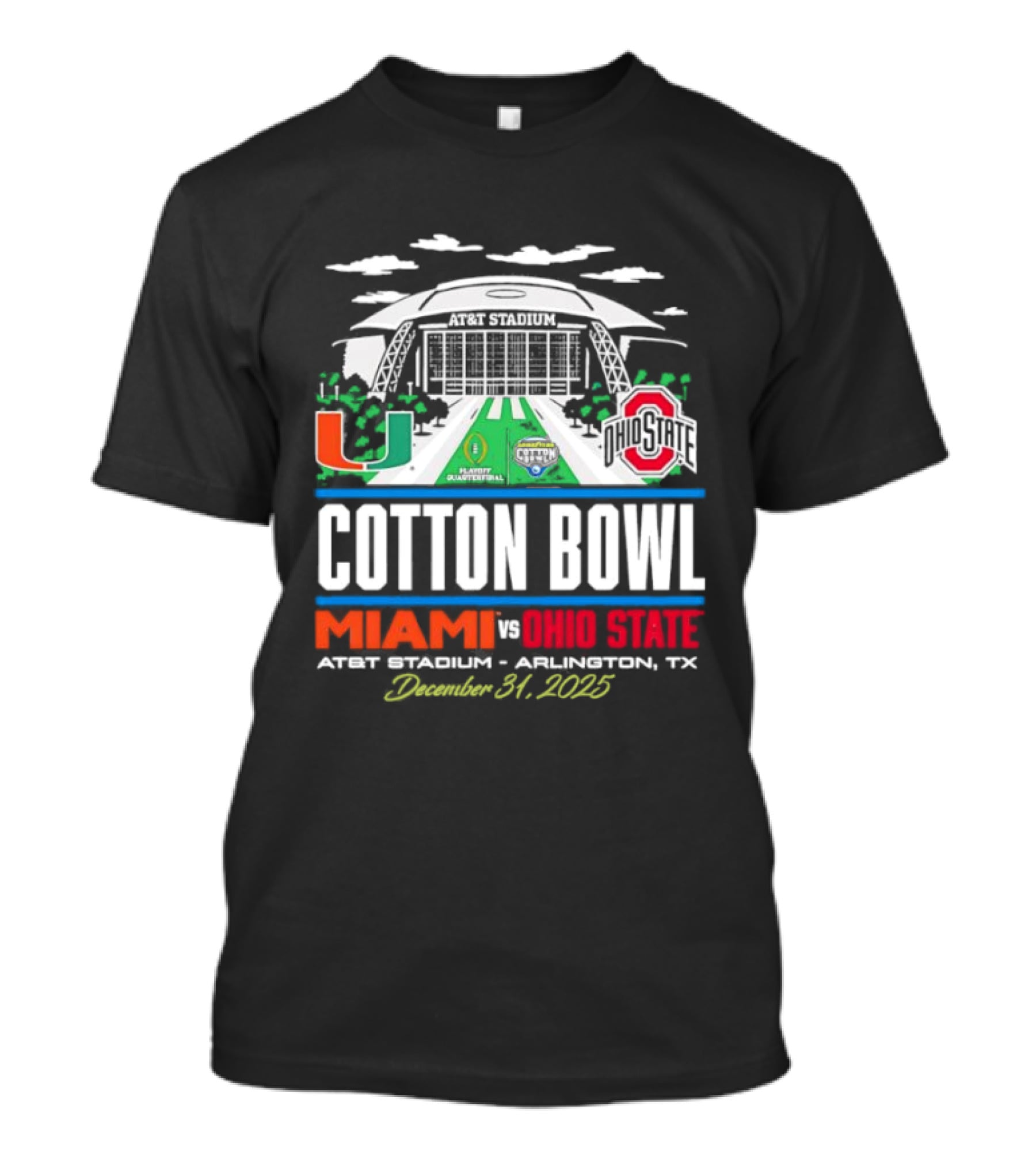 Miami Ohio State Cotton Bowl AT&T Stadium Arlington Texas December 31 2025 T-Shirt