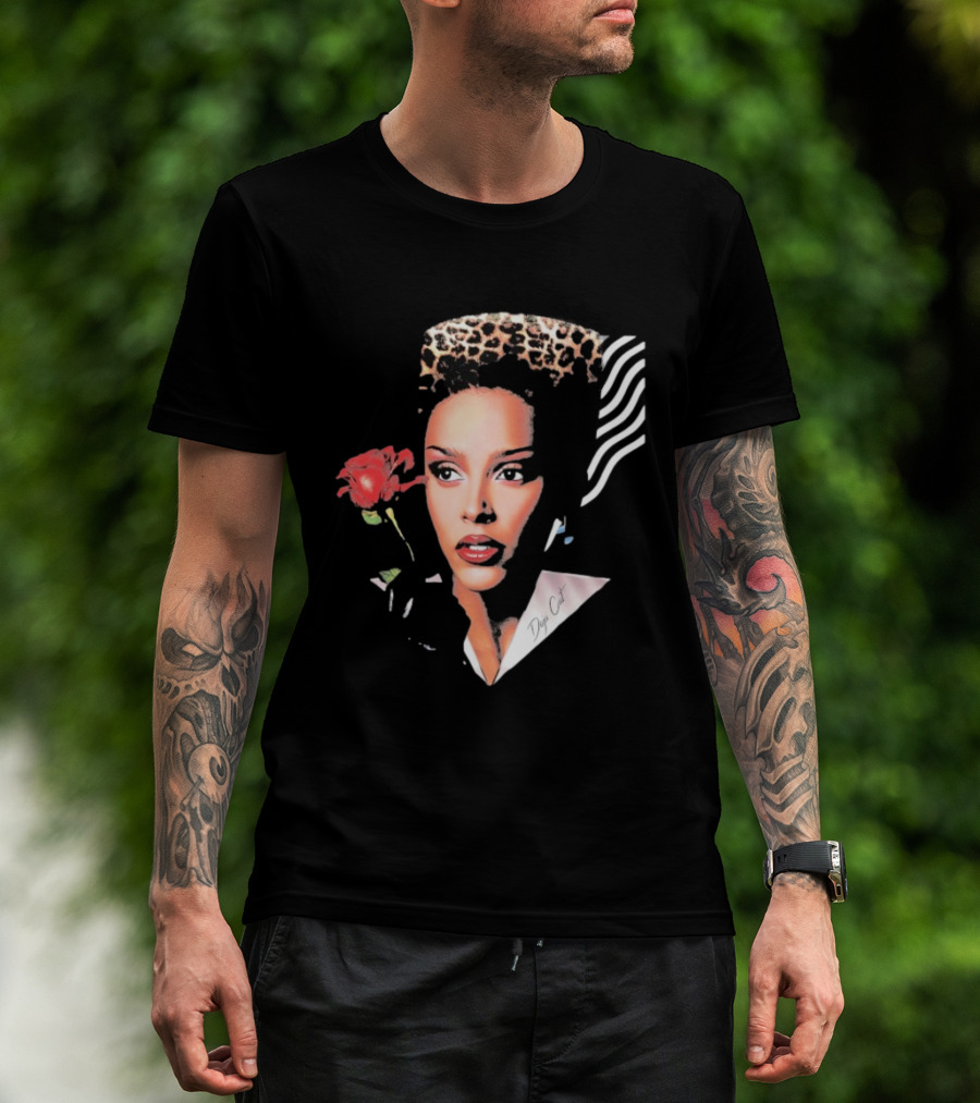 Doja Cat Vie Glamour Leopard Print Rose T-Shirt