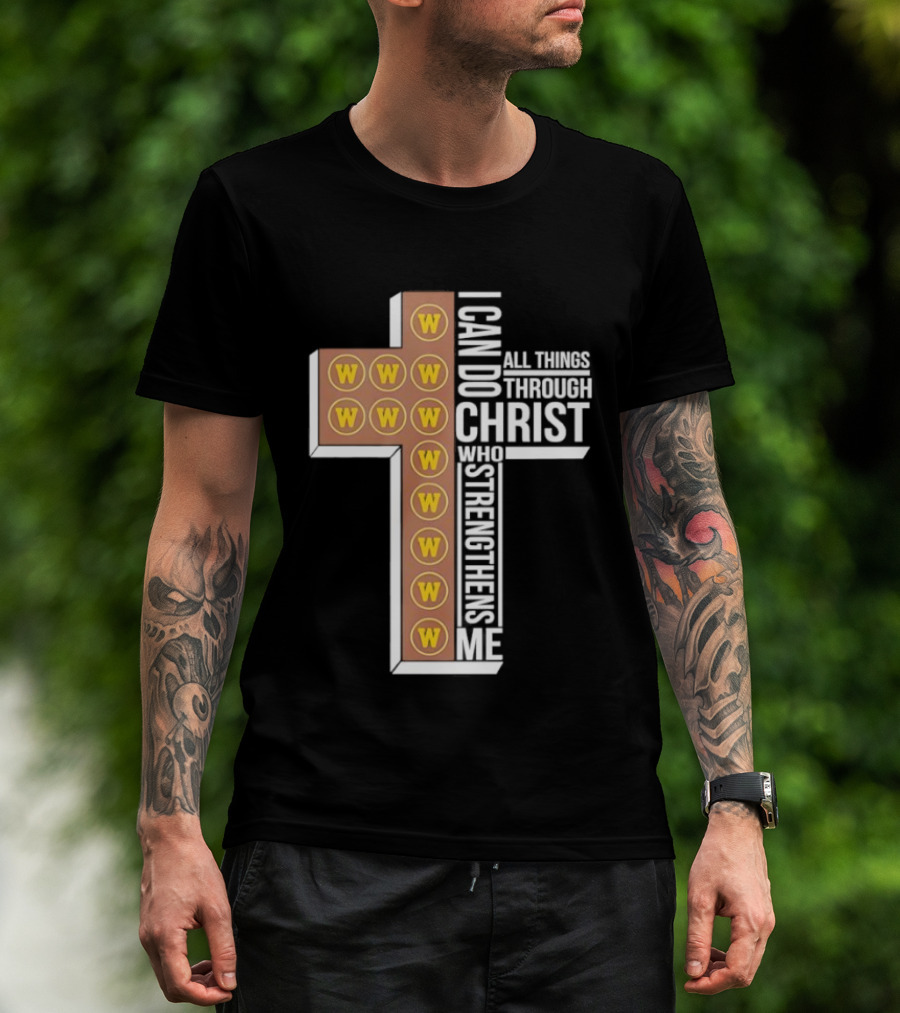 San Diego Padres W Logo Cross I Can Do All Things Through Christ Who Strengthens Me T-Shirt