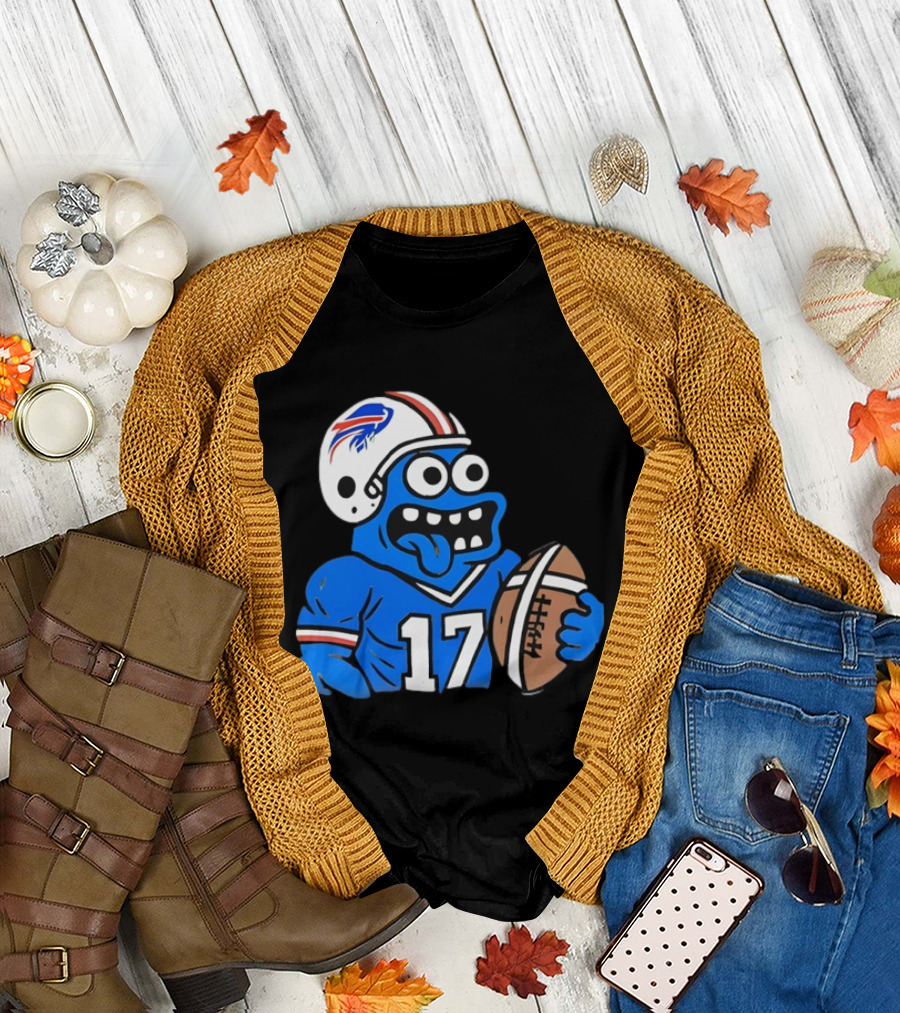 Monster Toast Josh Allen Buffalo Bills Football Player Cartoon T-Shirt