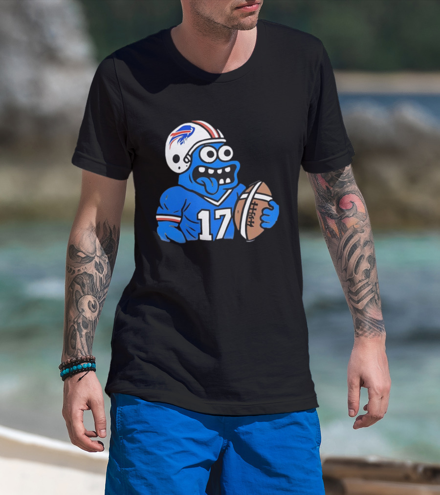 Monster Toast Josh Allen Buffalo Bills Football Player Cartoon T-Shirt