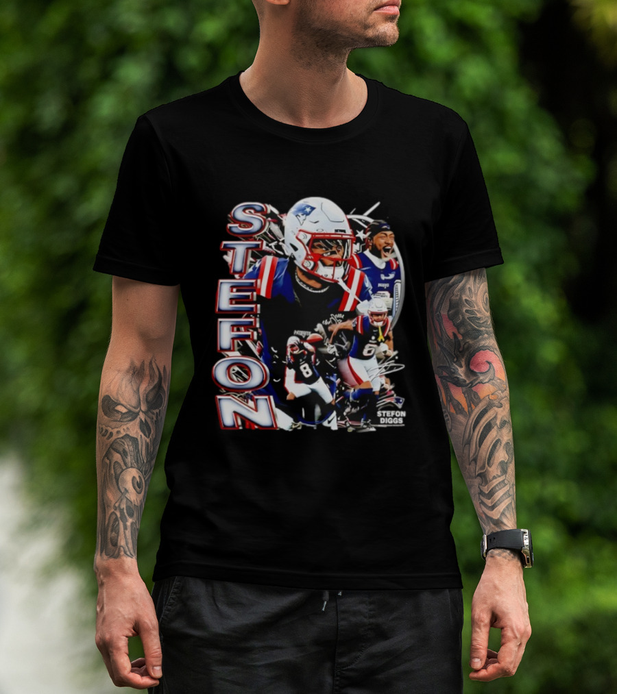 Stefon Diggs New England Style Patriots Fan Collection T-Shirt
