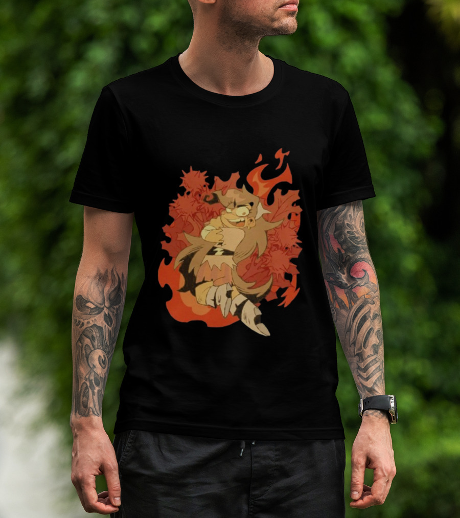 Zeddyzi Ramshackle Vinnie Vibes Flame Character Art Anime T-Shirt