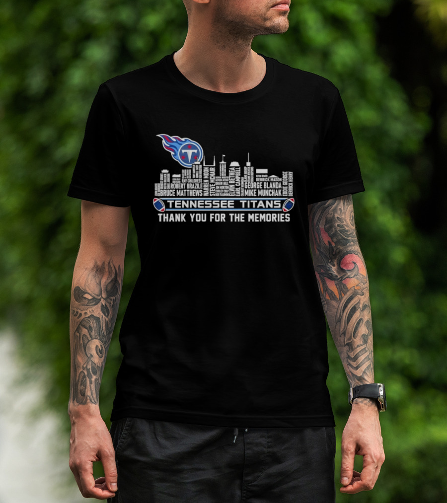 Tennessee Titans Thank You For The Memories City Skyline NFL Football Fan T-Shirt
