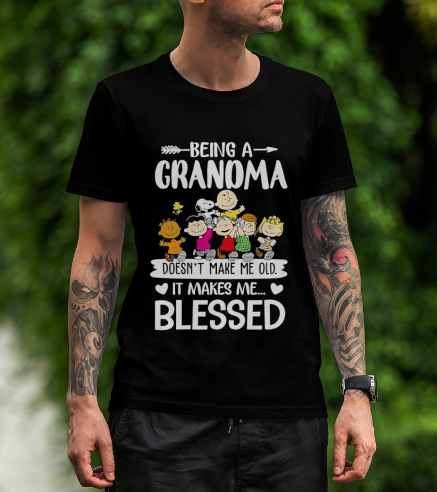 Peanuts Being A Grandma Makes Me Blessed Characters T-Shirt