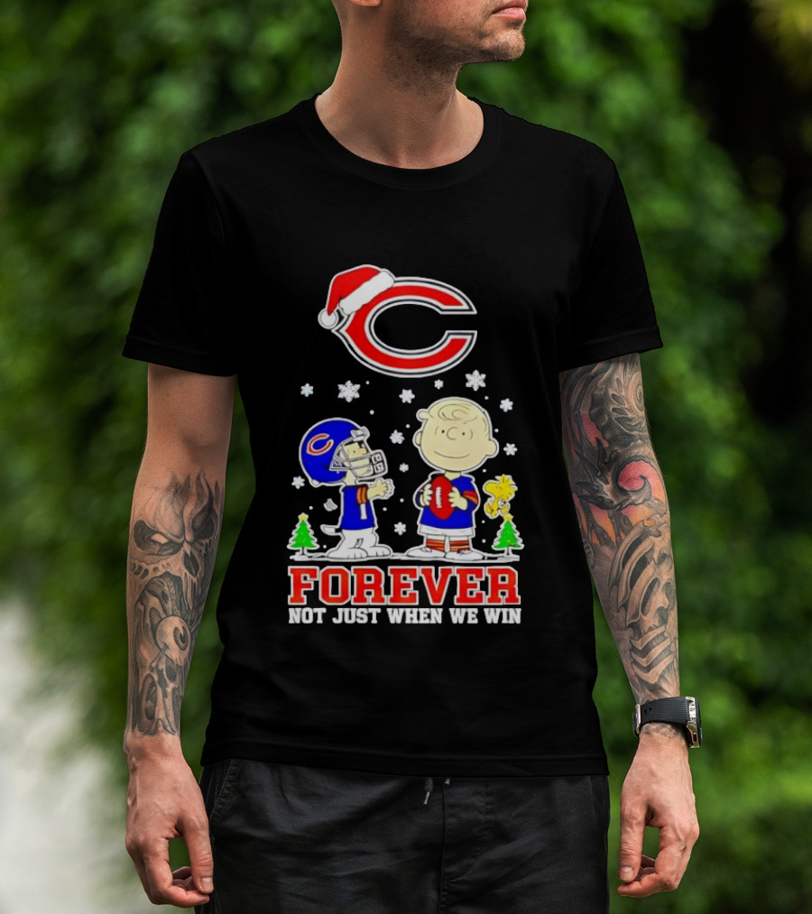 Peanuts Snoopy Christmas Chicago Bears Forever Not Just When We Win T-Shirt