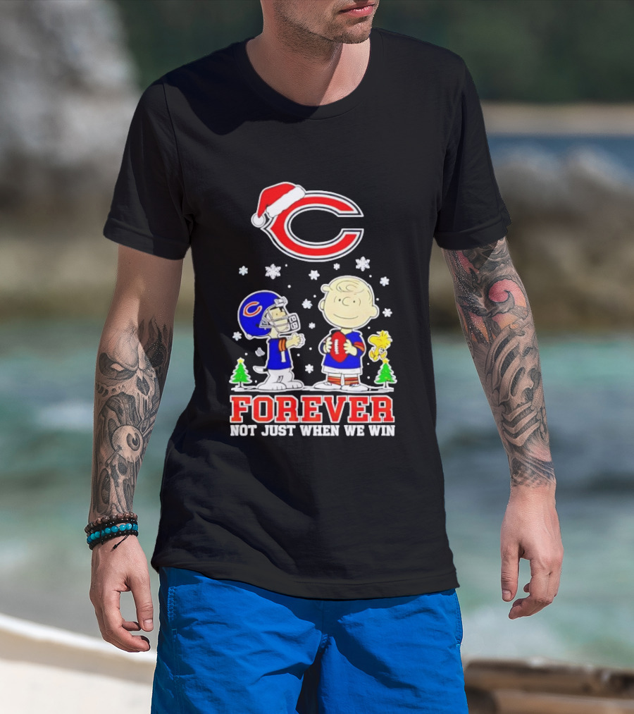 Peanuts Snoopy Christmas Chicago Bears Forever Not Just When We Win T-Shirt