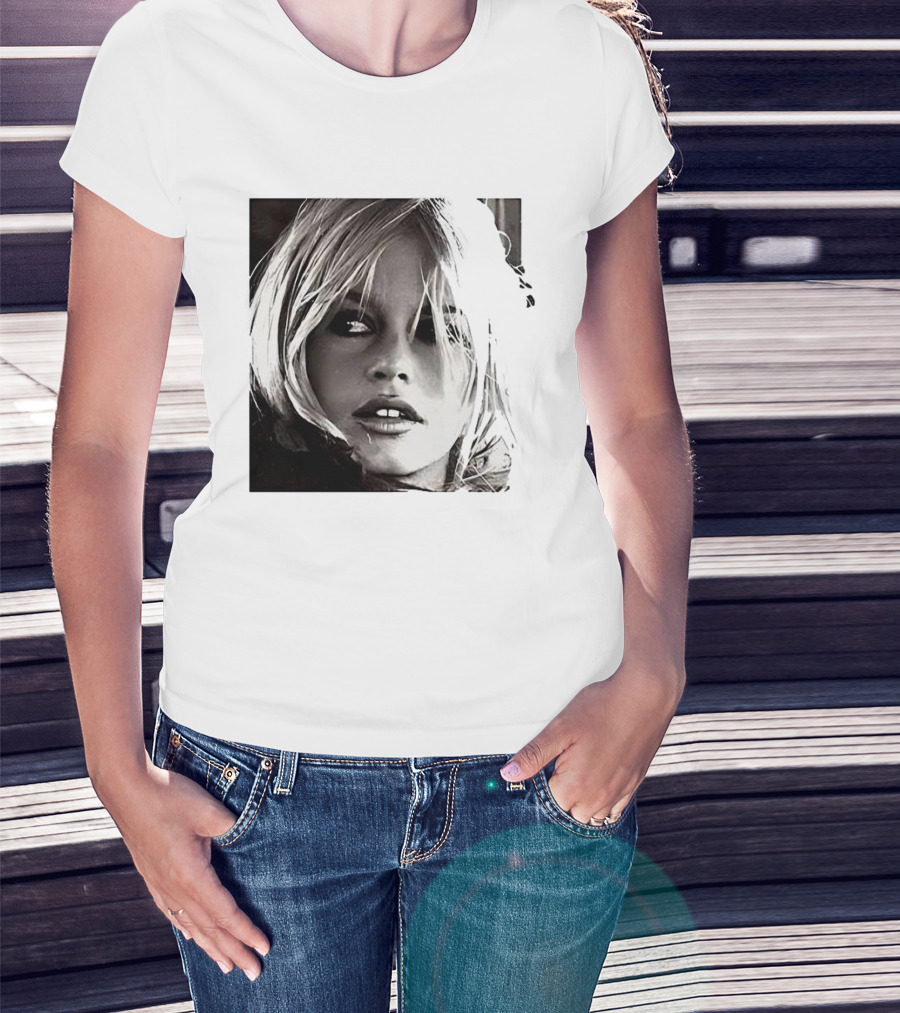 Brigitte Bardot Iconic Black And White T-Shirt
