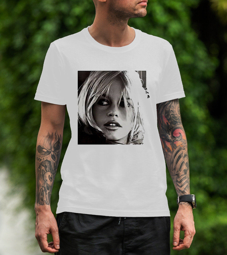 Brigitte Bardot Iconic Black And White T-Shirt