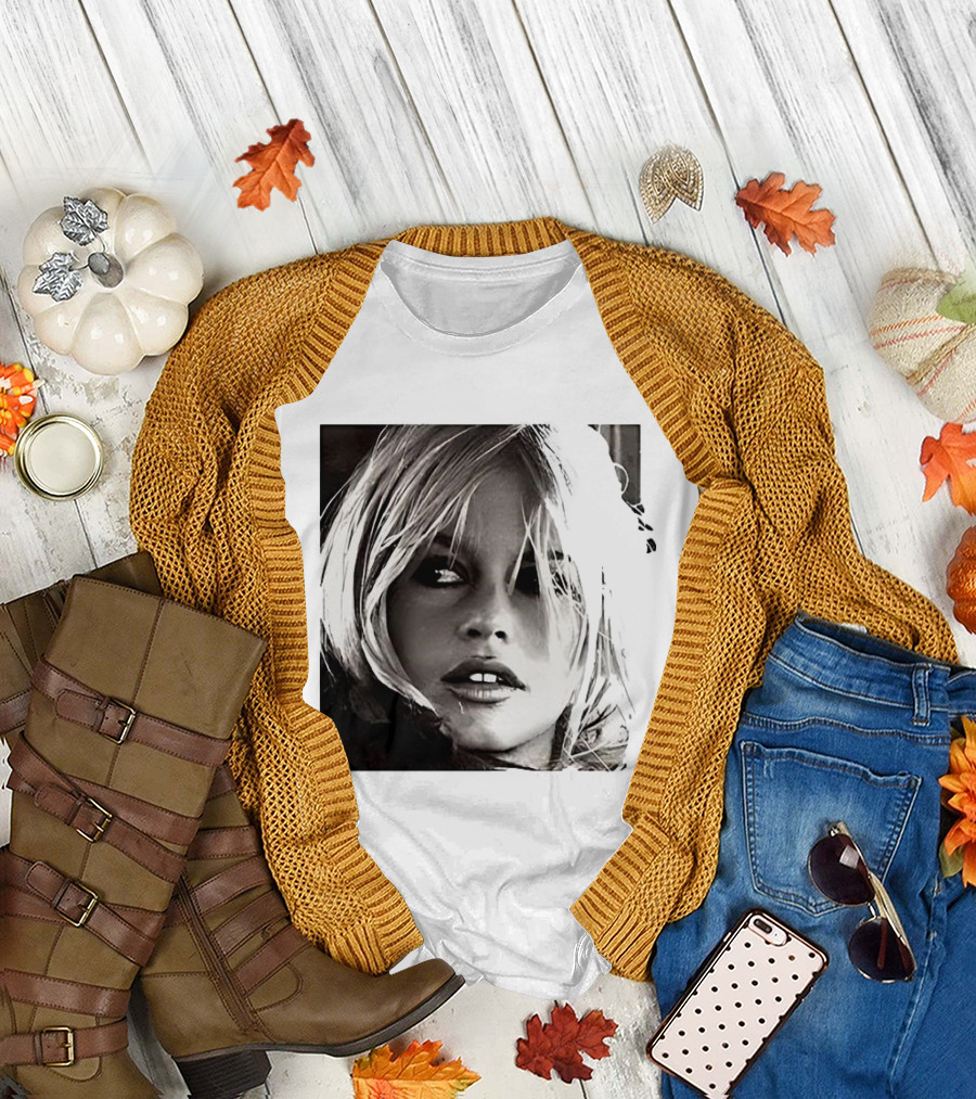 Brigitte Bardot Iconic Black and White T-Shirt
