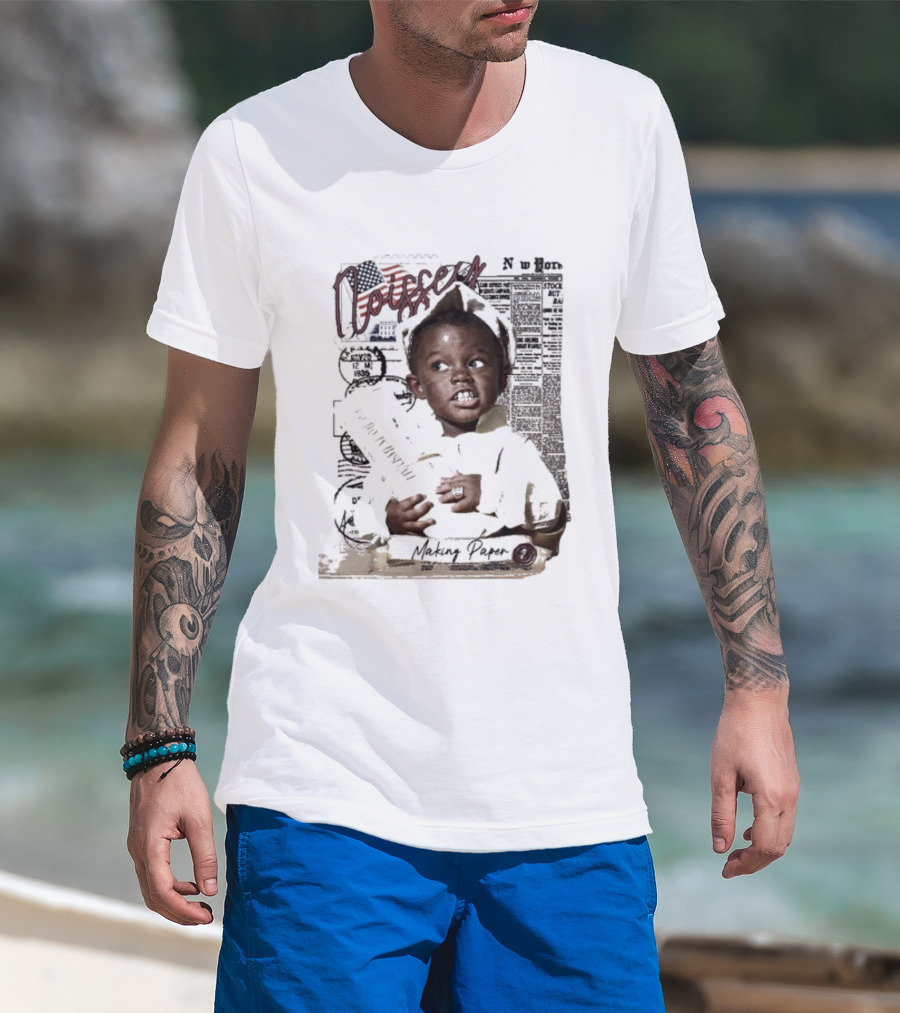 Noissey Making Paper Newsboy Kid Vintage American Newspaper 1935 T-Shirt