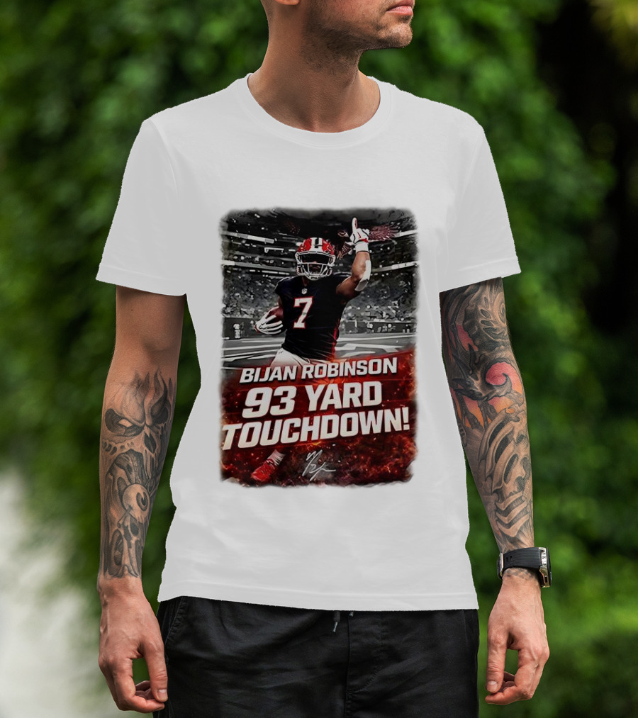 Bijan Robinson 93 Yard Touchdown Falcons Beat Rams Week 17 NFL 2025 T-Shirt