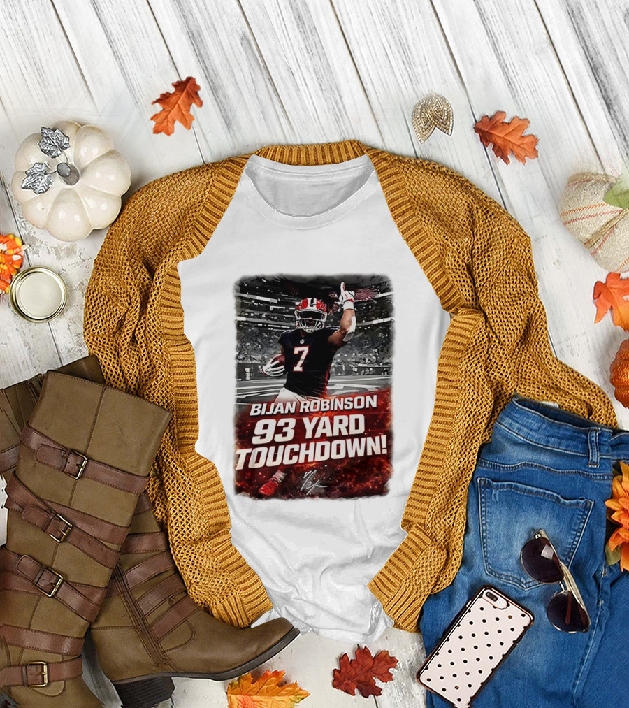 Bijan Robinson 93 Yard Touchdown Falcons Beat Rams Week 17 NFL 2025 T-Shirt