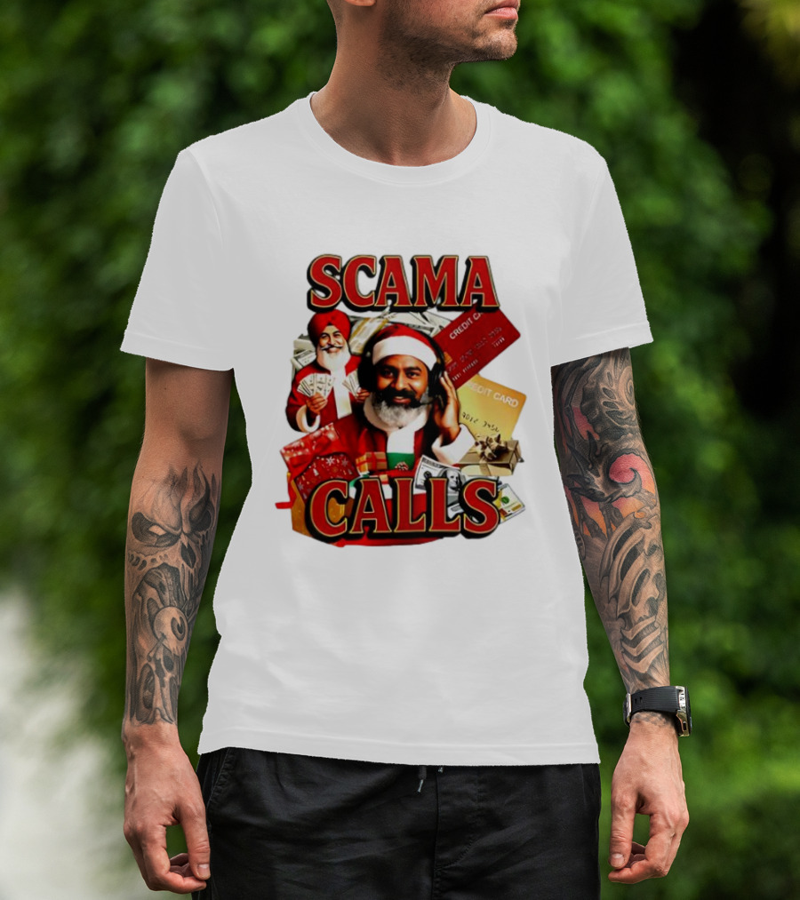 SCAMA CALLS Santa Comedy Credit Card Gifts Cash T-Shirt