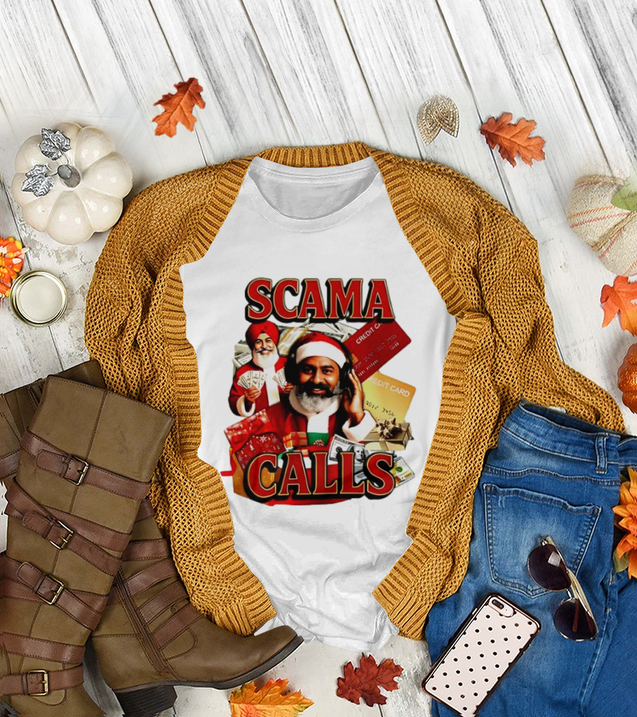 SCAMA CALLS Santa Comedy Credit Card Gifts Cash T-Shirt