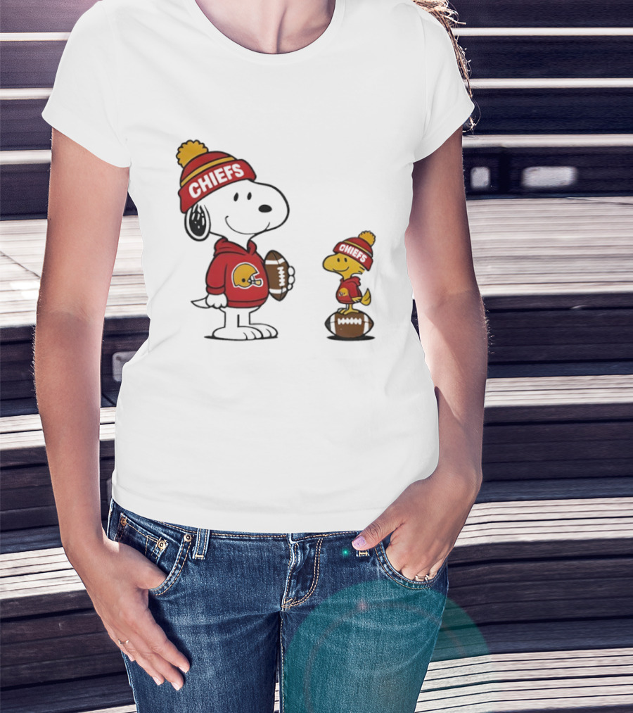 Kansas City Chiefs Snoopy Woodstock NFL Football Fan Gear T-Shirt