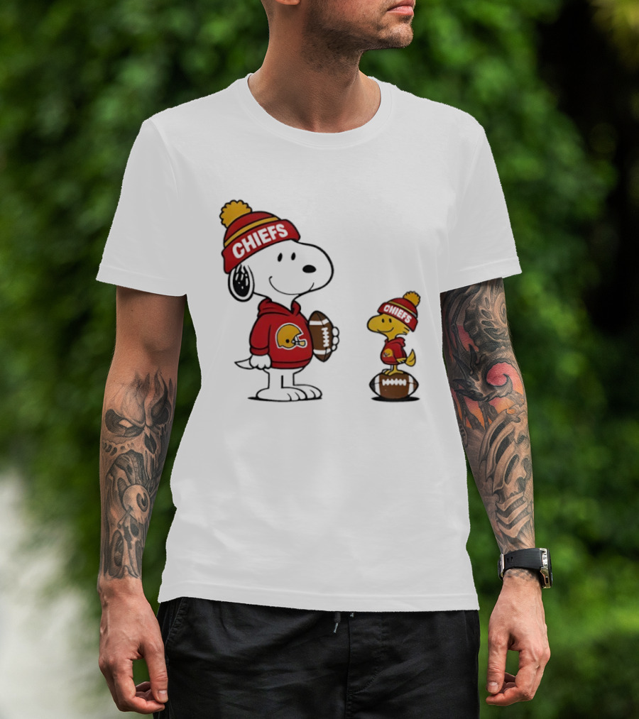 Kansas City Chiefs Snoopy Woodstock NFL Football Fan Gear T-Shirt