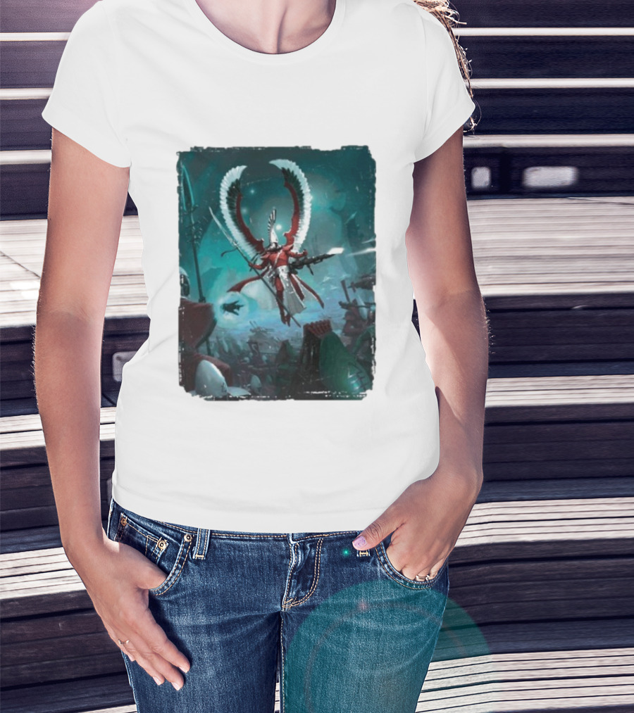 Warhammer 40 000 Aeldari Avatar Epic Battle Wings Fantasy Science Fiction T-Shirt