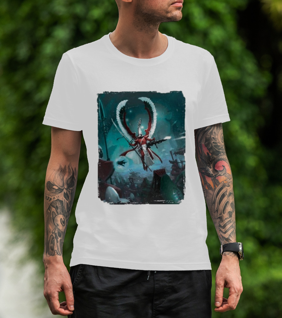 Warhammer 40 000 Aeldari Avatar Epic Battle Wings Fantasy Science Fiction T-Shirt