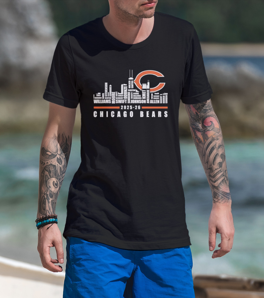 Chicago Bears 2025 26 Skyline C T-Shirt