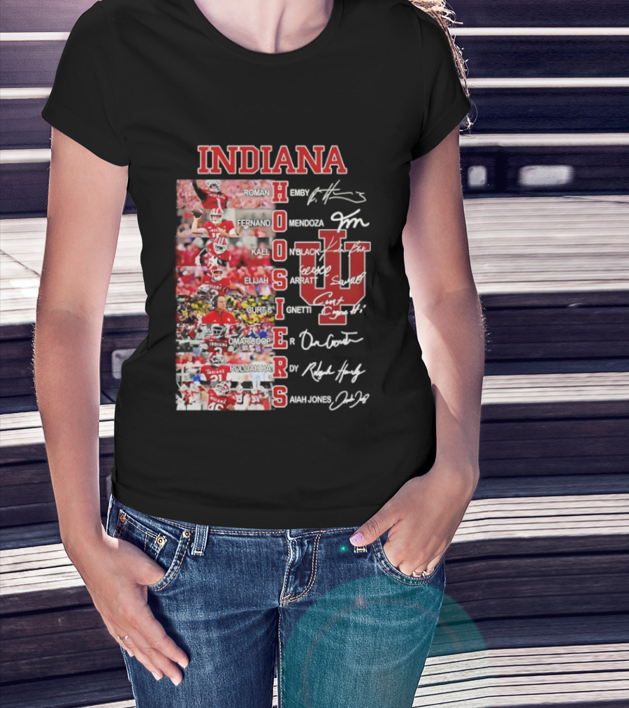 Indiana Hoosiers Football Players Signature IU Team Spirit T-Shirt