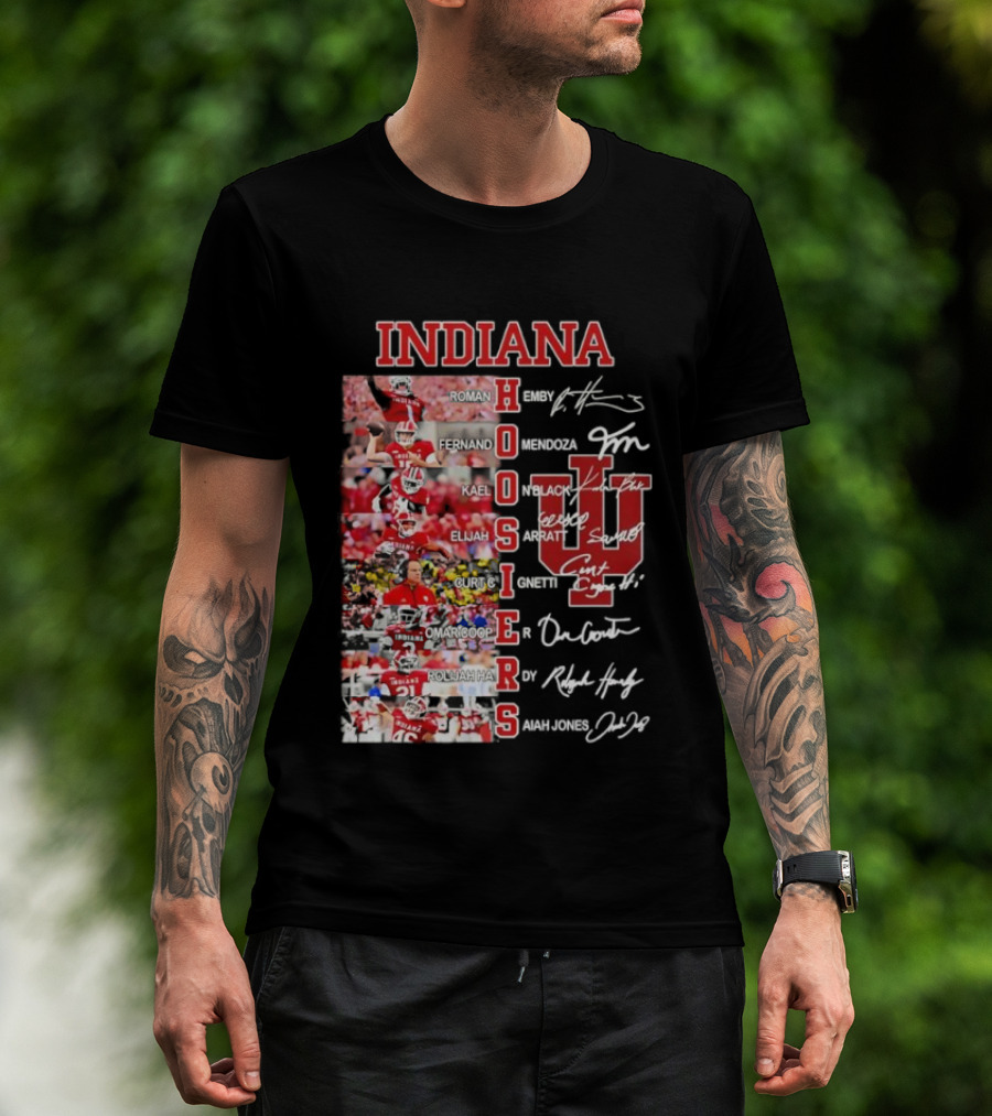 Indiana Hoosiers Football Players Signature IU Team Spirit T-Shirt