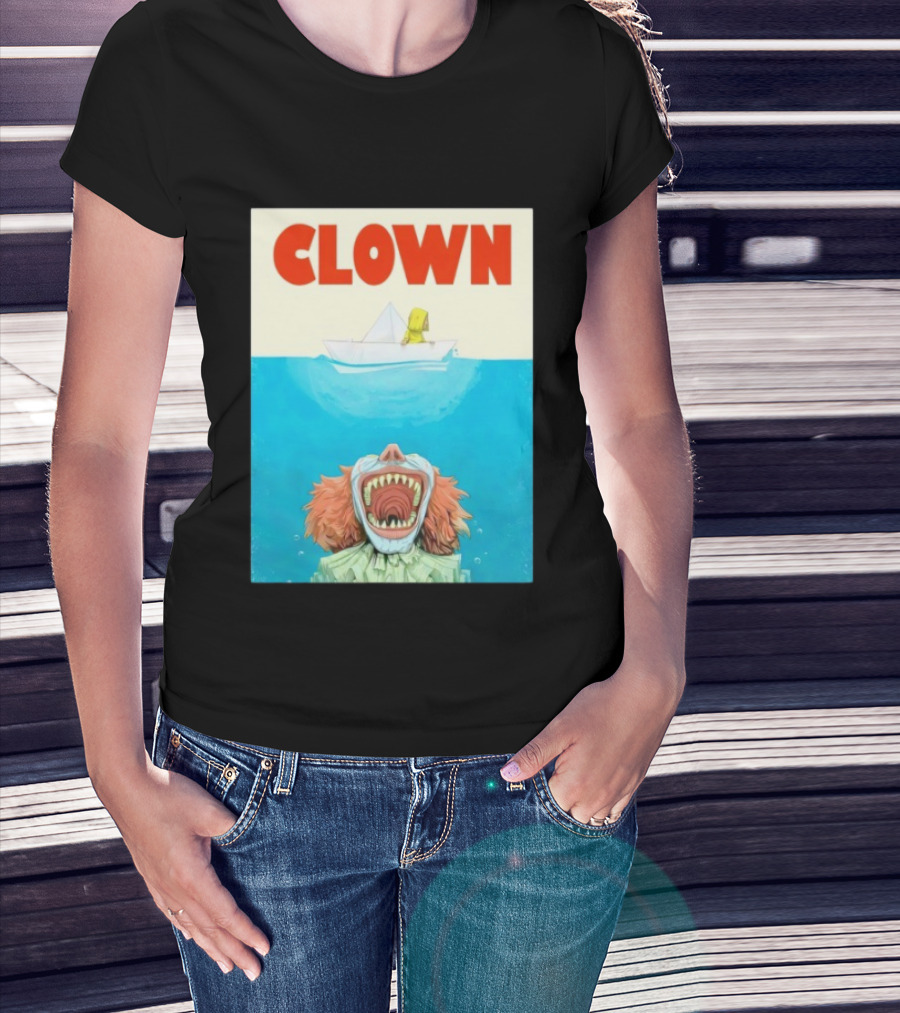 Halloween Jaws Inspired Clown Parody Horror Movie T-Shirt