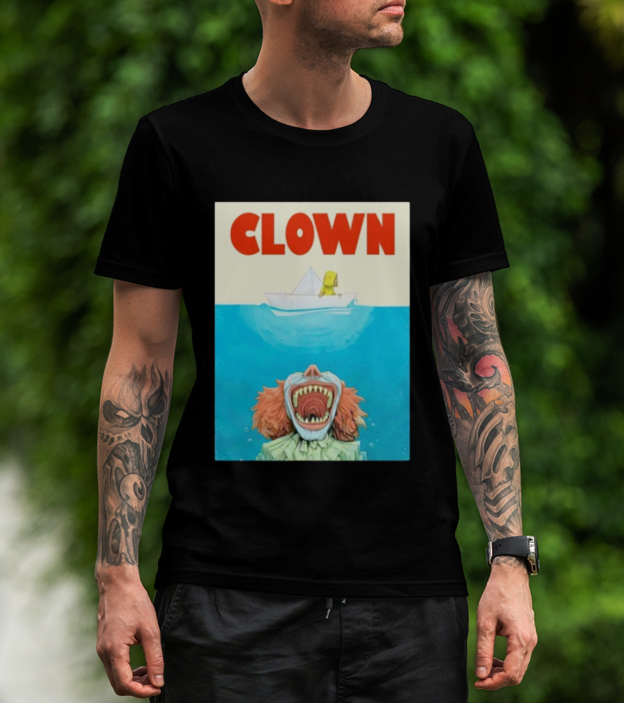 Halloween Jaws Inspired Clown Parody Horror Movie T-Shirt