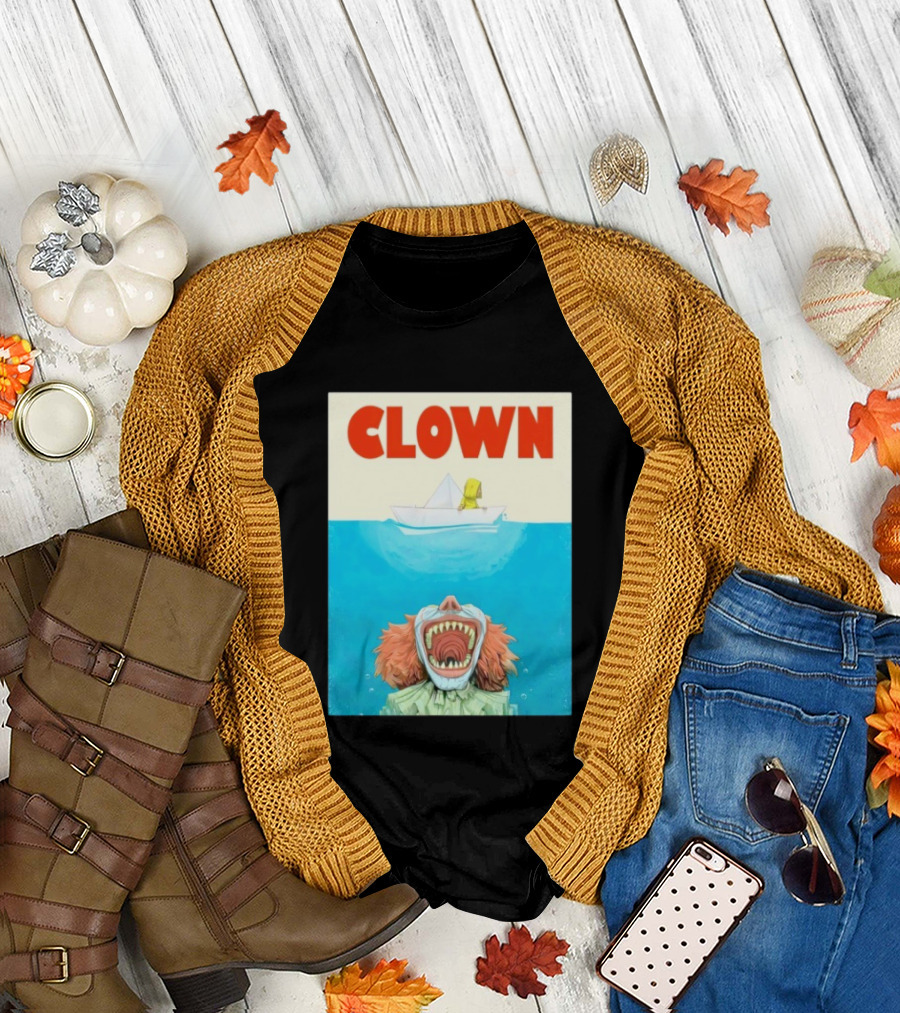 Halloween Jaws Inspired Clown Parody Horror Movie T-Shirt