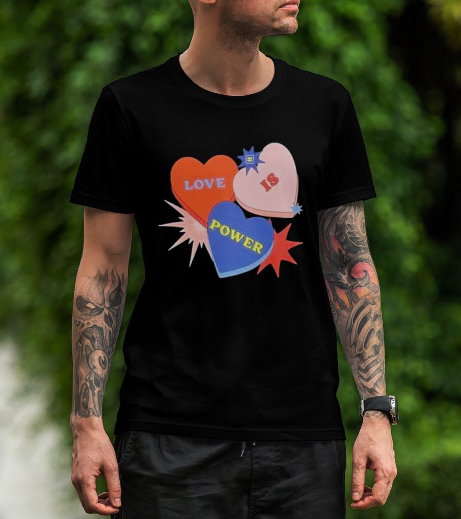 Love Is Power Heart Shapes Human Rights Campaign T-Shirt