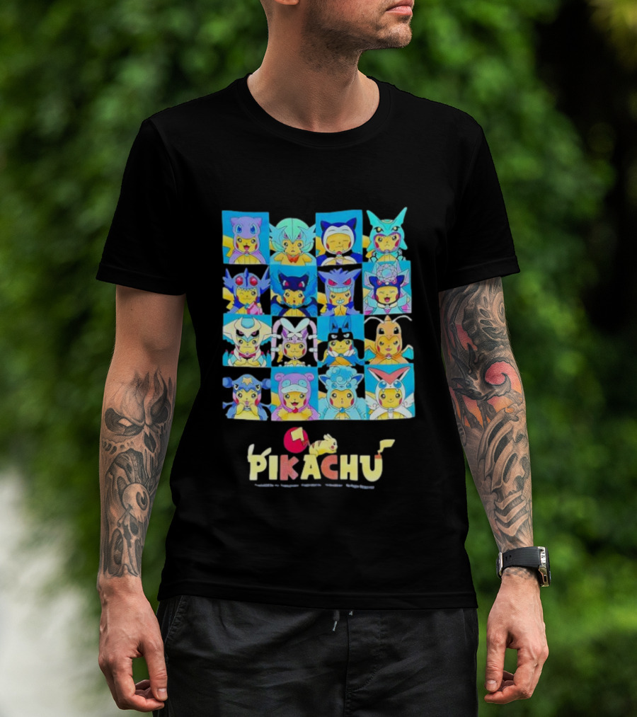 Pikachu Characters Cute Anime Costumes Collection Electric Company T-Shirt