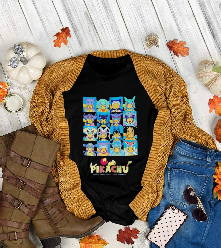 Pikachu Characters Cute Anime Costumes Collection Electric Company T-Shirt
