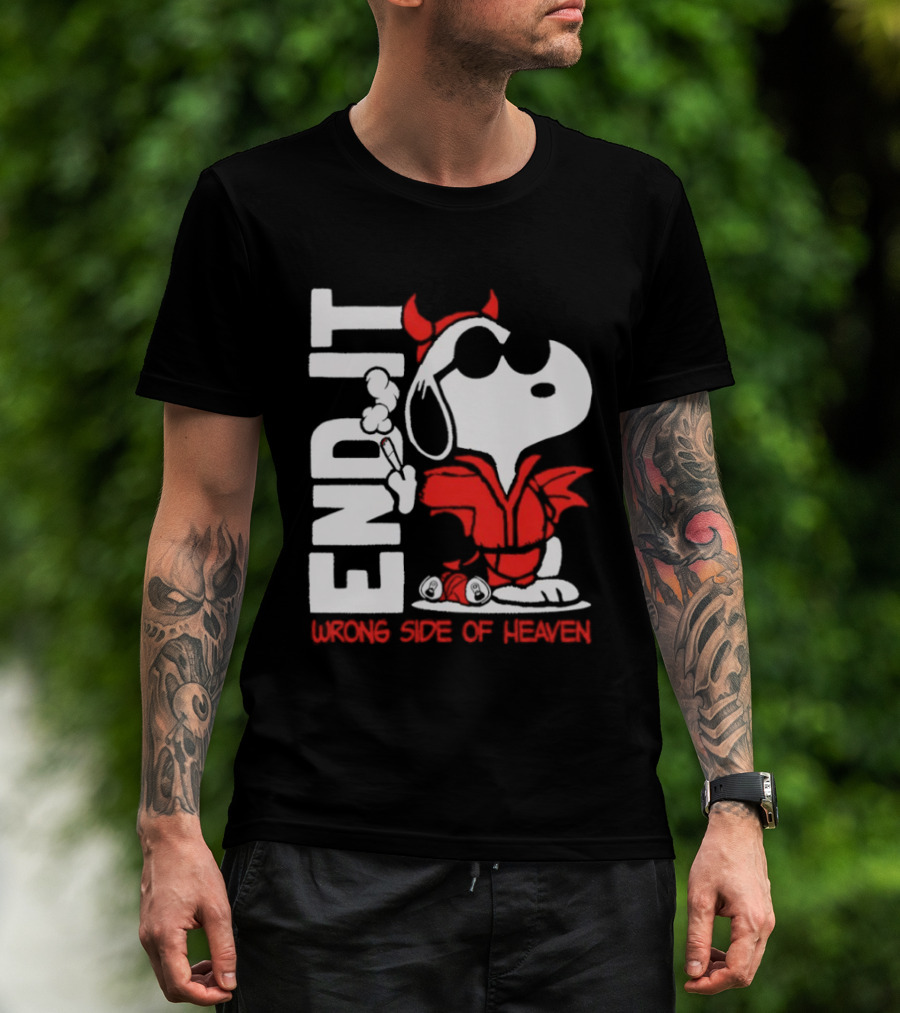 Snoopy End It Wrong Side Of Heaven Red Devil Suit T-Shirt